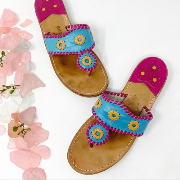 Jack Rogers Limited Edition Kenny Scharf Sandals Size 8 - Picture 1 of 10